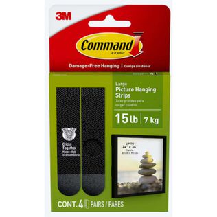 Command&trade; 15 Lb Black Picture Hanging Strips, 4-Pack
