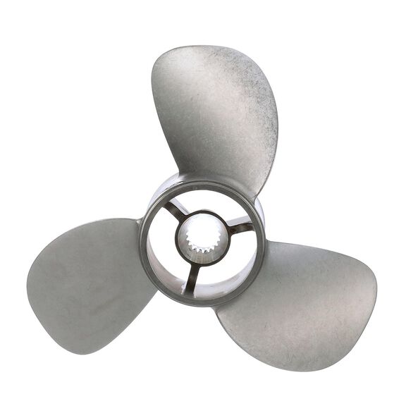 Quicksilver Bravo Three 14.25" Diameter X 22.5" Pitch, 3-Blade Stainless Steel Propeller, Right Hand Rotation, Matte Finish image number 0