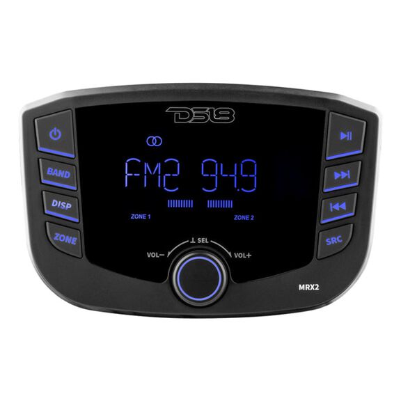DS18 HYDRO MRX2 Marine Stereo, LCD screen , 2 Zones, 4 volts Output, RGB LED Lights, Bluetooth, RDS 4 x 40 Watts image number 1