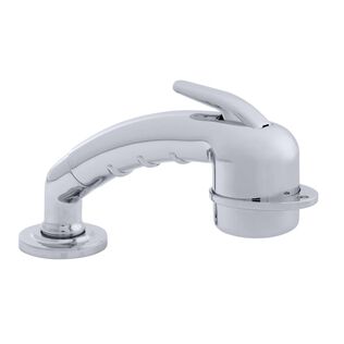 Deck-Mount Sprayer Small Chrome Sprayer w/Elbow, 10' White Rubber Hose, Low Profile Holder