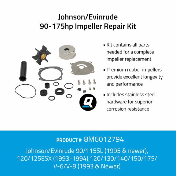 Quicksilver 8M6012794 Impeller Repair Kit - Johnson/Evinrude 90-175hp image number 1