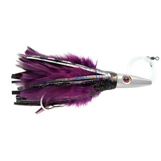 Billy Baits, Ahi Slayer Rigged & Ready, Black/Purple Feather Skirt, 7/0 Mustad Hook, AFW Swivel, 100 lb Grand Slam Mono Line, 6 ft