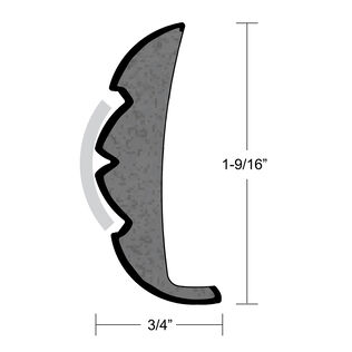 Rigid Vinyl Flex-Core Rub Rail, 1 9/16" X 3/4"