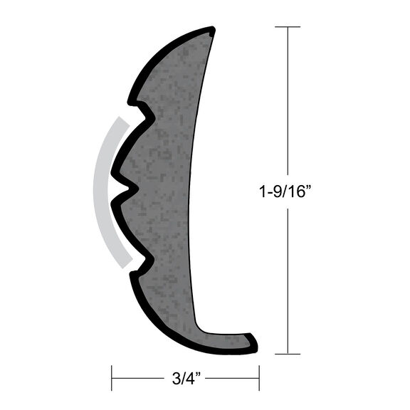 Rigid Vinyl Flex-Core Rub Rail, 1 9/16" X 3/4" image number 0