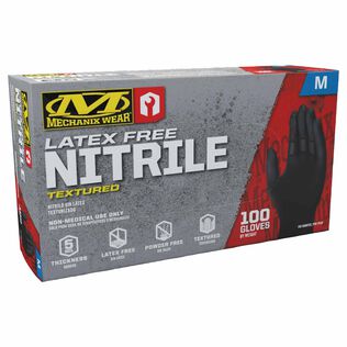5 Mil Black Nitrile Disposable Gloves, Medium, 100-Pack