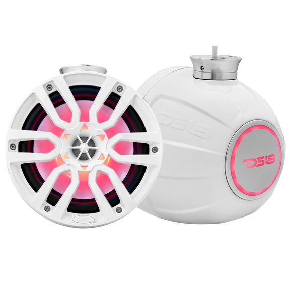 HYDRO 8" Short Marine Towers with Flat and Pole Mount , RGB LED Lights, 375 Watts, White image number 0
