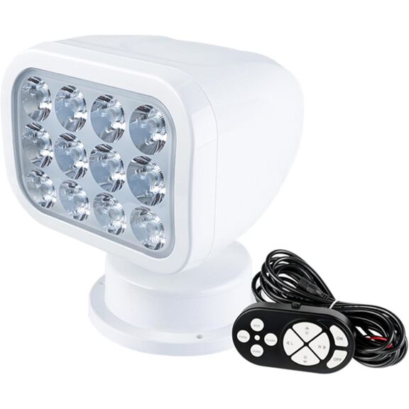 SEAFLO 360&deg; Rotating Remote Control LED Searchlight, 10-30V DC, 2700 Lumens, Wired Remote, White image number 0