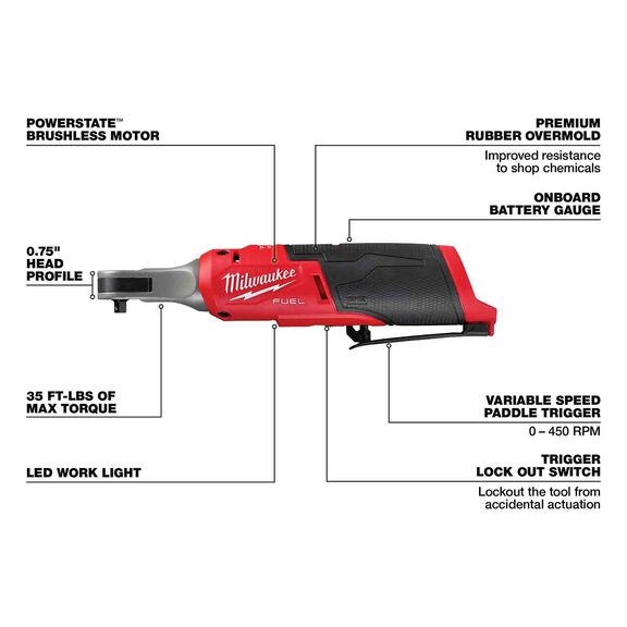M12 FUEL&trade; 1/4" High Speed Ratchet image number 1