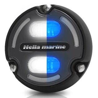 Apelo A2 Aluminum White/Blue Underwater Light, Black Housing, Charcoal Lens