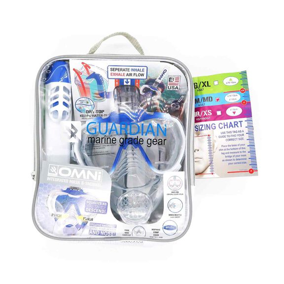 OMNI Integrated Snorkel Combo, White/Blue image number 2
