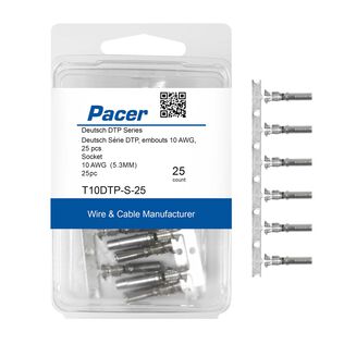 DTP Deutsch Socket F/10 AWG Wire, Size 12 Contact, 25 Pack