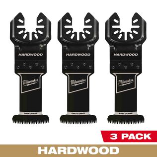 MILWAUKEE&reg; OPEN-LOK&trade; 1-3/8" HCS Japanese Tooth PRO-CURVE&trade; Hardwood Multi-Tool Blades, 3 Pack