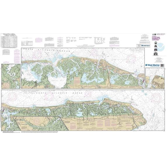 Maptech&reg; NOAA Recreational Waterproof Chart-Intracoastal Waterway Little Egg Harbor to Cape May; Atlantic City, 12316 image number 0