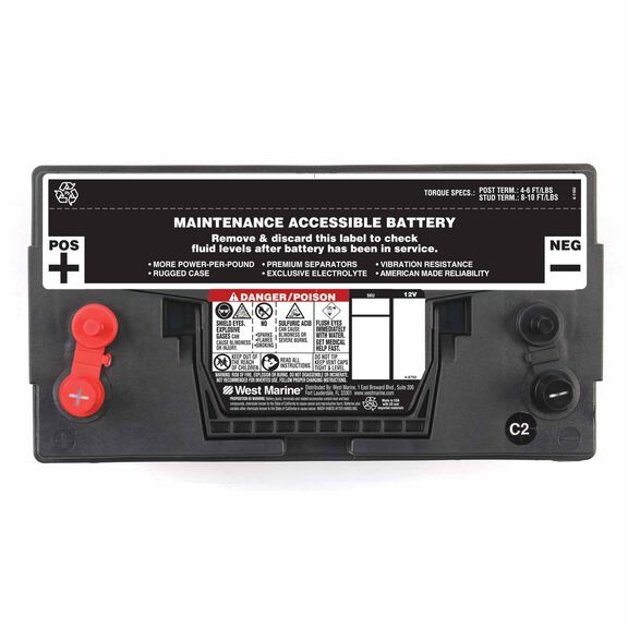 Group 31 Deep Cycle Marine Battery, 105 Amp Hours, 650 Cold Cranking Amps, 800 Marine Cranking Amps, 185 Reserve Minutes image number 1