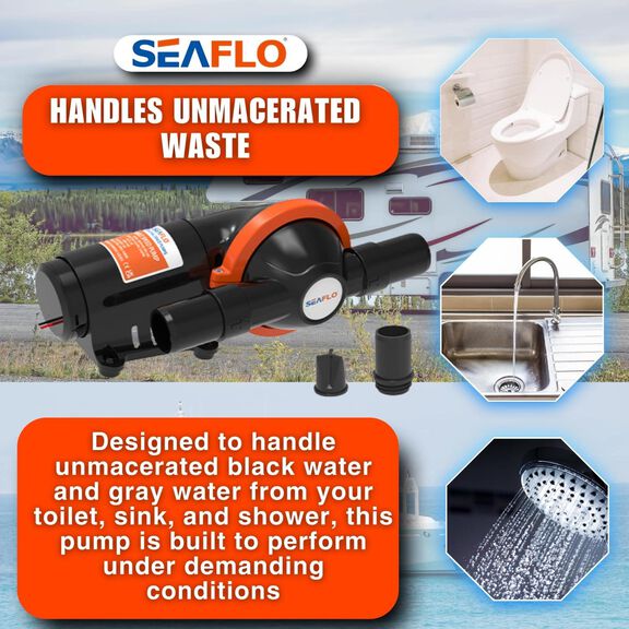 SEAFLO 12V Diaphragm 5.0 GPM Waste Pump &ndash; 360-Degree Rotating Head image number 8