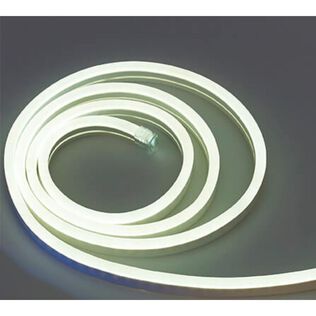 Neon LED Rope Light, Top Emitting, Cool White 120V - 5/16"x5/8" UV Resistant PVC, Cuttable Every 19.5"