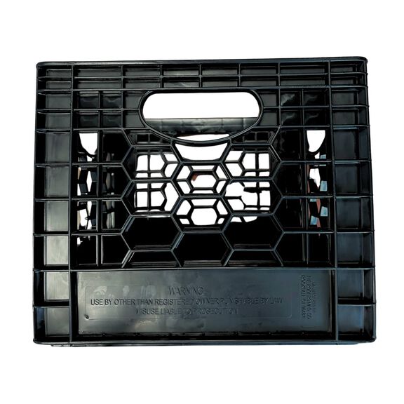 16 Quart Heavy Duty Black Milk Crates for Storage, Organization, 13" x 13" x 11", 3-Pack image number 3