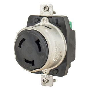 Hubbell Marine Locking Receptacle, 3P4W, 50A 125/250V, Yellow