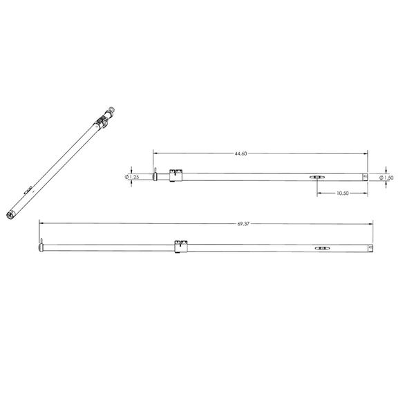 Aluminum Tele-Sun Shade Pole, Pair image number 1