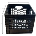 24 Quart Heavy-Duty Black Milk Crates for Storage, Organization, 18.75" x 13" x 11" image number 1
