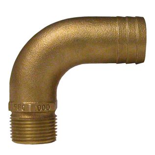 Full Flow 90 Degree Bronze Pipe Fitting 1" NPT x 1-1/8" Hose