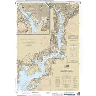 Maptech&reg; NOAA Recreational Waterproof Chart-Potomac River Mattawoman Creek to Georgetown; Washington Harbor, 12289
