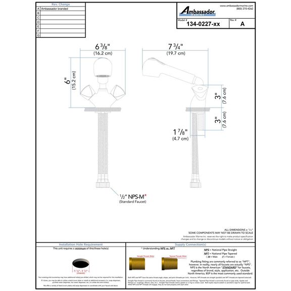 Trinidad Head/Shower Combo Faucet Pull-Out Kitchen Sprayer, 6' Black Rubber Hose Chrome/Black image number 3