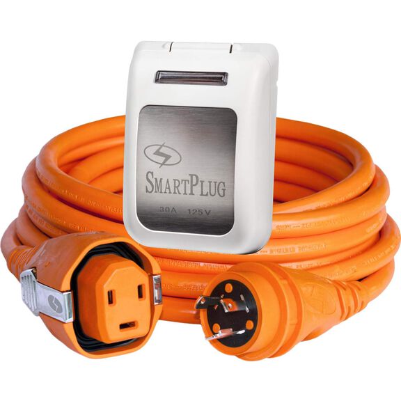50' Dual Configuration Cordset & White Nonmetallic Inlet, 30A, Orange image number 0