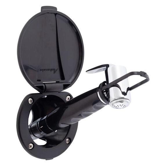 Recessed Shower Black Cup & Lid, Hammer-Head Black Sprayer, 6' Black Rubber Hose image number 1