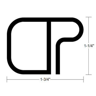 Rigid Vinyl Rubrail - 1-1/4" H x 1-3/4" W - BKA - 16'6" L