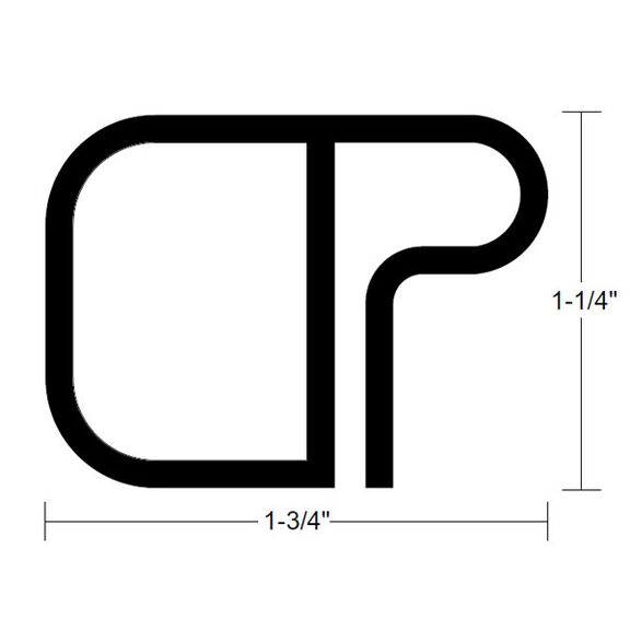 Rigid Vinyl Rubrail - 1-1/4" H x 1-3/4" W - BKA - 16'6" L image number 0
