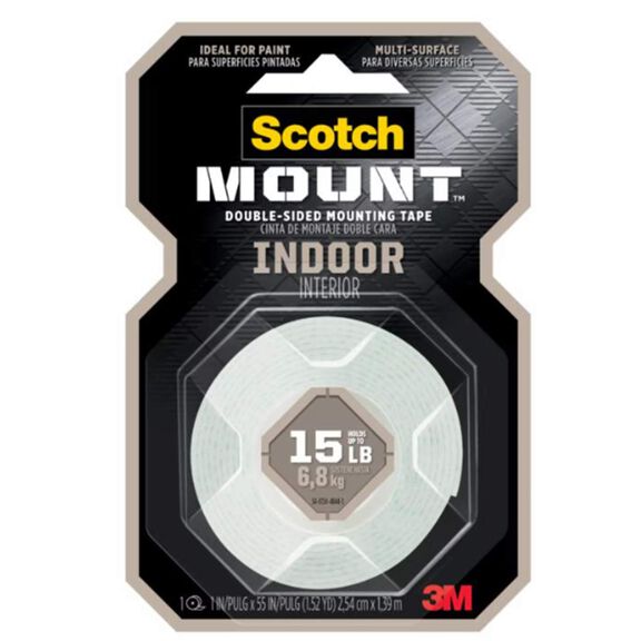 Scotch-Mount door Double-Sided Mounting Tape 214H-DC, 1" X 55" (2,54 Cm X 1,39 M) image number 0