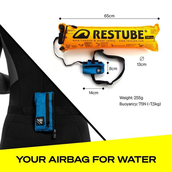 Restube Extreme One-Pull Inflatable Safety Buoy Black Lime image number 4