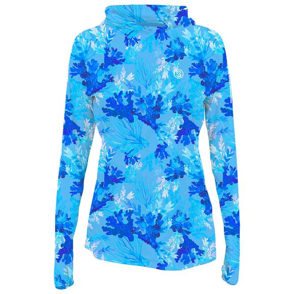 Women's Coral Tropics Performance Hooded Shirt image number 0