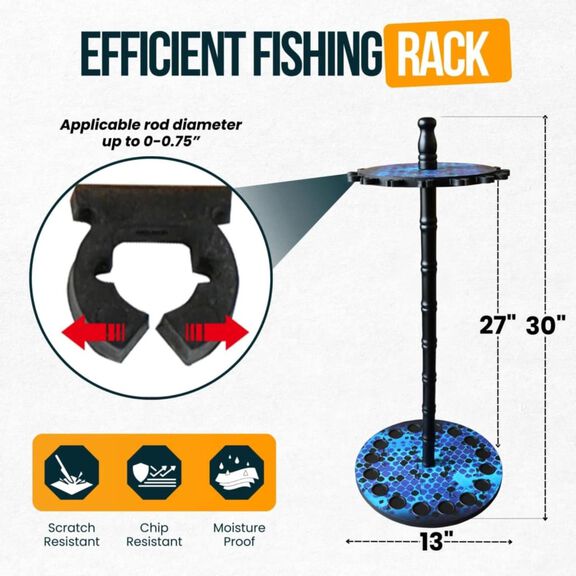 Deep Blue 16 Round Rod Rack - Wood Post image number 1