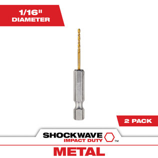 1/16" SHOCKWAVE Impact Duty RED HELIX Titanium Drill Bit