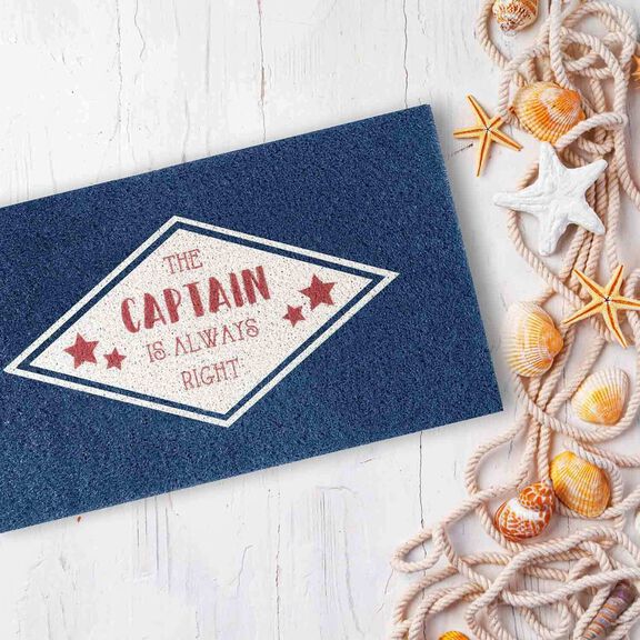 18" x 30" PVC Spray Print Boarding Mat, The Captain is Always Right image number 2