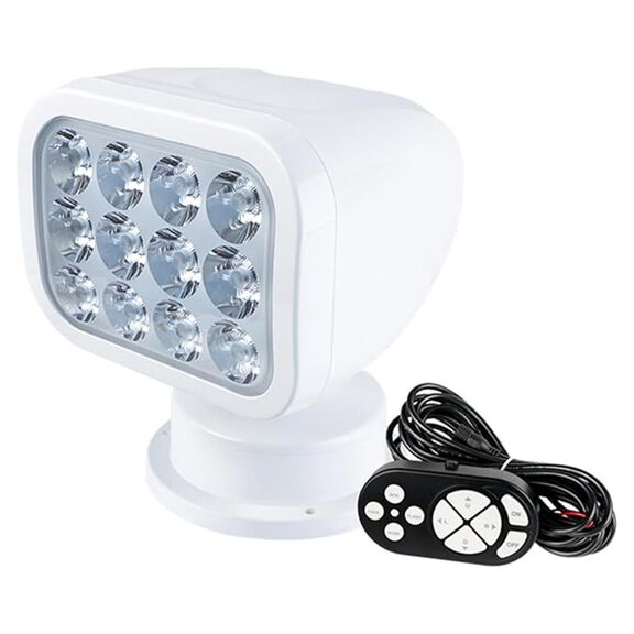 SEAFLO LED Searchlight, White, Wired Remote, 10-30V, 28W, 2700 Lumens, 5500K, 360&deg; Rotation image number 0