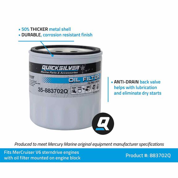 Quicksilver Oil Filter 883702Q image number 3