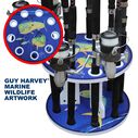 Guy Harvey Mahi Spinning 9 Fishing Rod Storage Rack, Vertical Fishing Pole Rod Holder image number 4