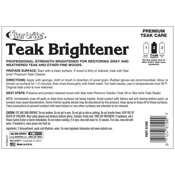 STAR BRITE Premium Teak Brightener, 1 Gallon image number 1