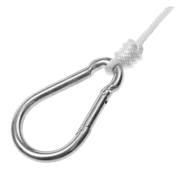 1/4" x 75' Anchor Line with Hook, Solid Braid Nylon, White image number 0