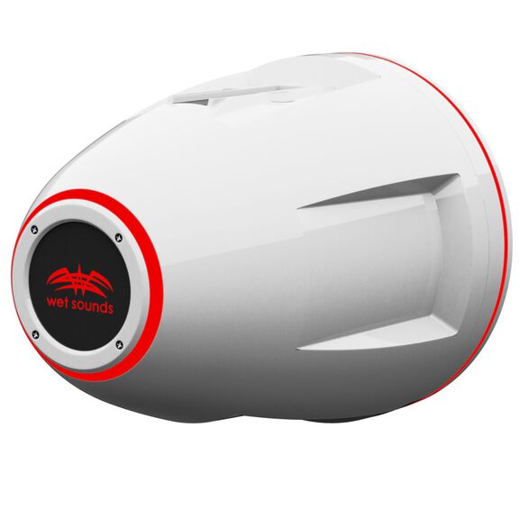 REV 12 HD White 12" Marine Tower Speakers with XS-W Grille & RGB LED Rings (Pair) image number 2