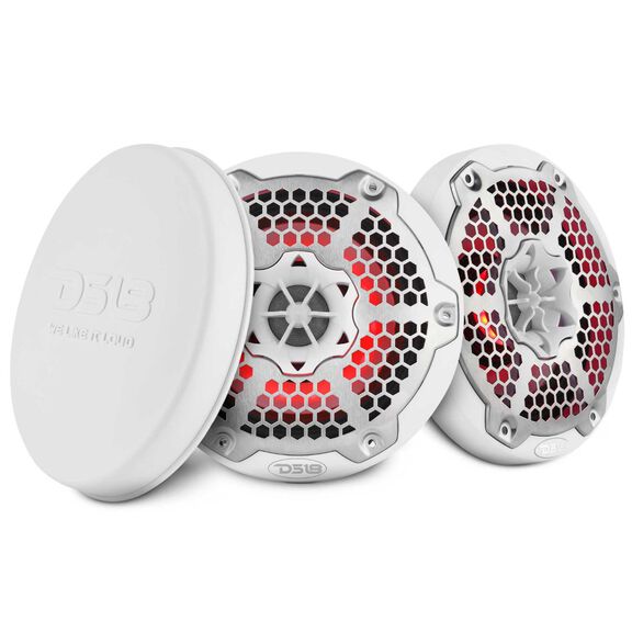 6.5&rdquo; Marine 2-Way Hybrid Speaker with RGB LED, Compression Driver and Neodymium Magnet, 250W RMS 4-Ohm, Gloss White image number 0