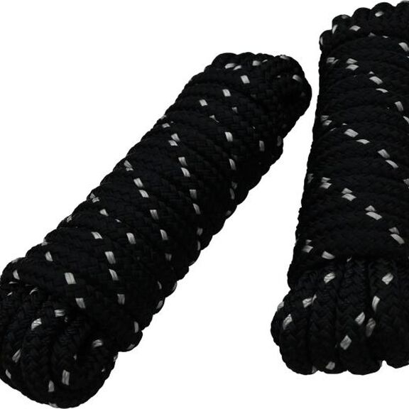 SM 3/8in Dock Line Black with Silver Tracer - 20ft/609cm (2 pack) image number 1