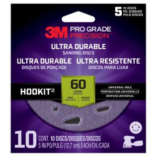 3M Pro Grade Precision Ultra Durable Universal Hole Sanding Disc DUH560TRI-10I, 5"ch UH, 60, 10/pack