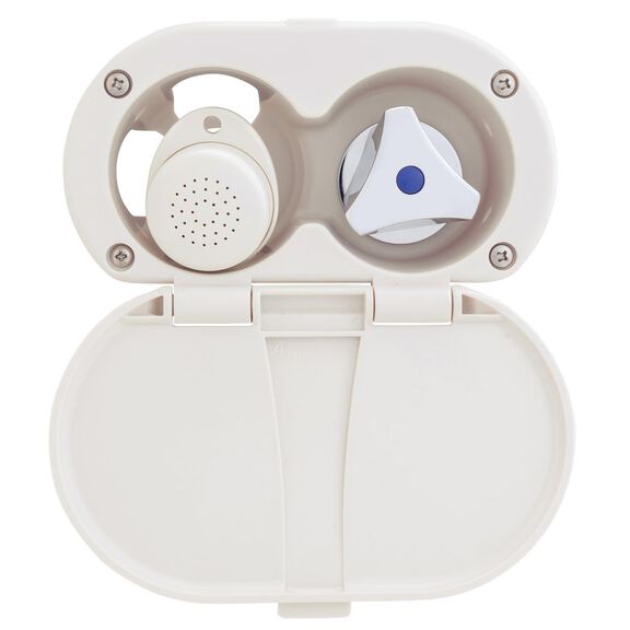 Trinidad Transom Shower Cold Only, Warm White Cup & Lid, Small Warm White Sprayer, 10' White Rubber Hose, Chrome Trinidad Handle image number 4
