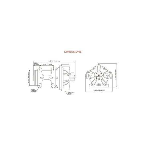 SEAFLO 52-Series Water Pressure Diaphragm Pump - 12v, 5.5GPM, 60PSI image number 5