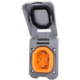 Inlet, 50A 125/250V, Plastic, Gray