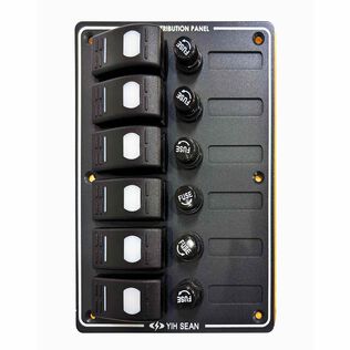 6 Position Water-Resistant Switch Panel with Fuses